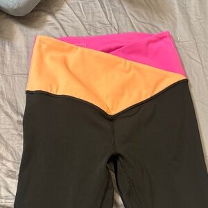 Victoria's Secret crossover Pink, Orange, and Black Leggings